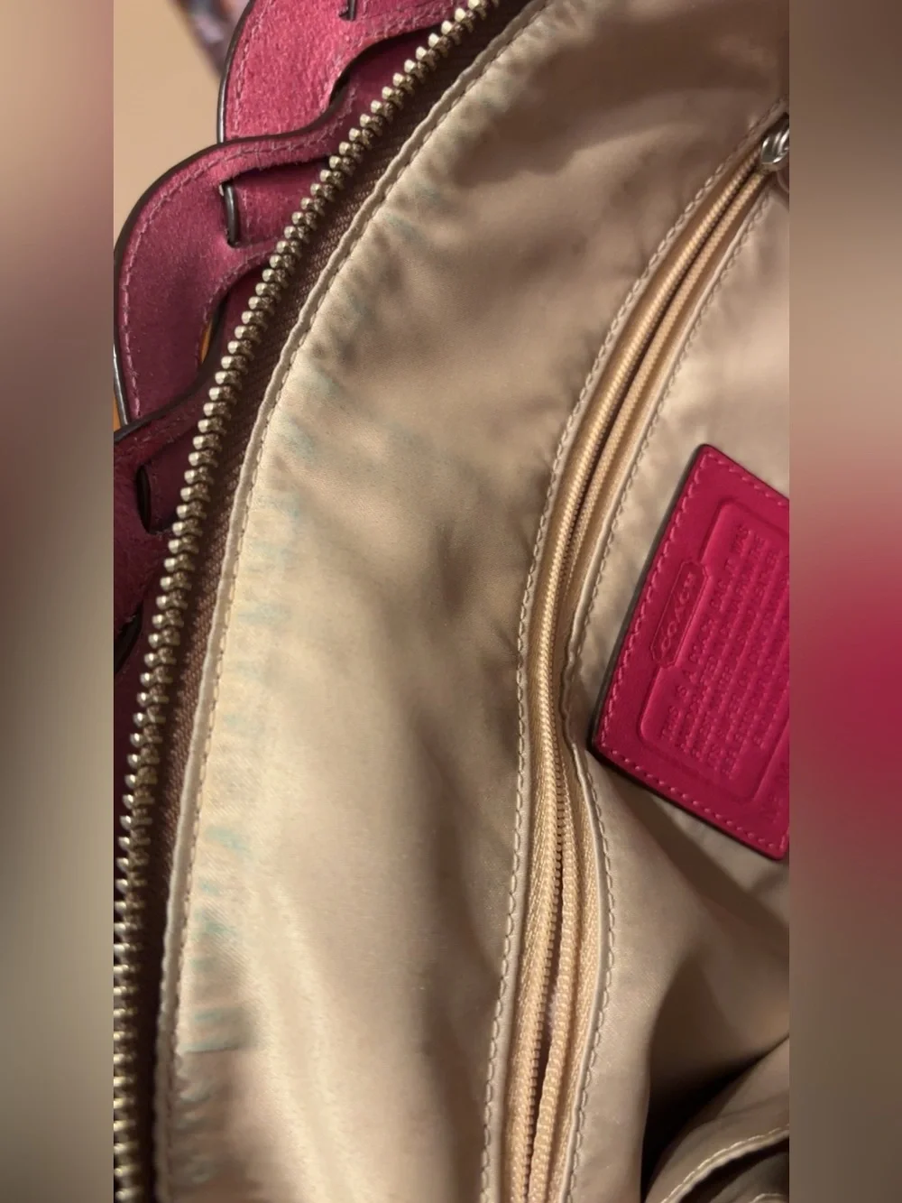 Coach Signature Canvas Shoulder Bag in Pink and Tan